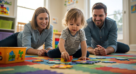 Family bonding over puzzles