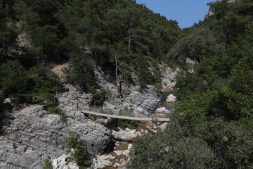 Göynük Canyon rope bridge
