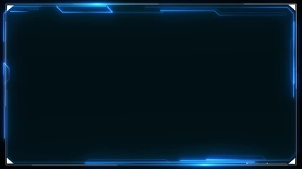 Futuristic digital Frame HUD element cyber frame technology video overlay templates. Digital futuristic motion graphic element cyber generated background. security hologram frame border 4k background. - Powered by Adobe