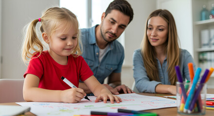 Fototapeta premium Family enjoying creative time together