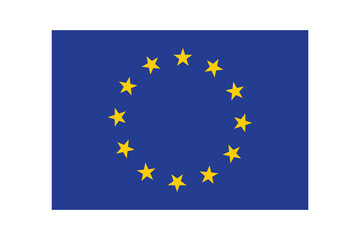 vector flag of european union. official flag of eu. yellow stars on blue background