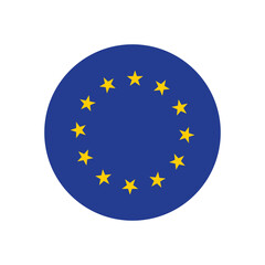 european union round flag. eu flag icon with standard colours. vector illustration on transparent background.