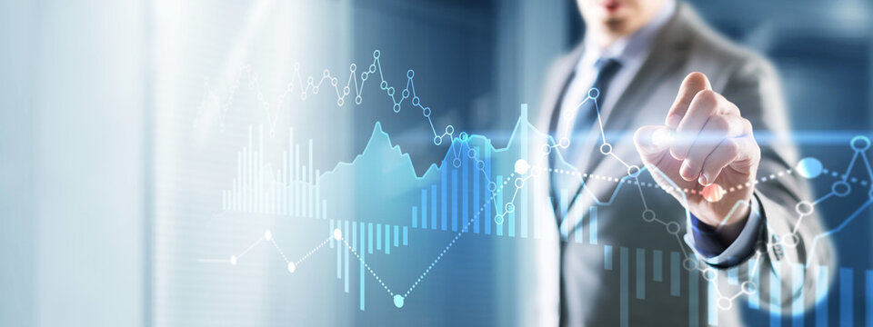 Abstract financial chart. Investment trading financial analysing forex currency economy growth