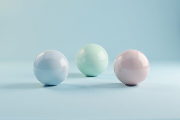 Three different colored eggs are sitting side by side