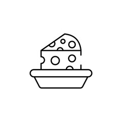 Cheese Tray icon design with white background stock illustration