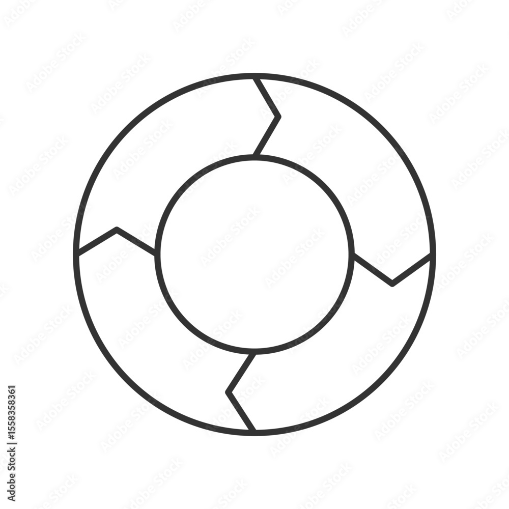 Poster circular sequence diagram line icon. infographic showing regular workflow cycle. business informatio