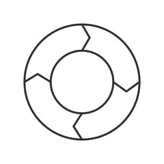 Circular sequence diagram line icon. Infographic showing regular workflow cycle. Business information analytics. Isolated vector illustration. Outline symbol. Simple linear drawing. Editable stroke