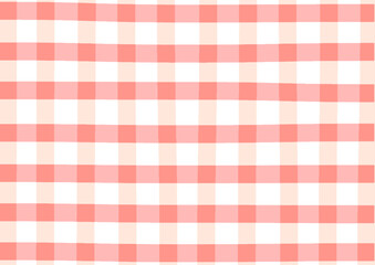 淡いピンクのギンガムチェック(背景・壁紙)太い線