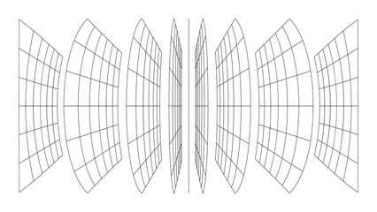 3d wireframe perspective grid room template design vector illustration background. Empty 3 dimension virtual room with perspective wireframe grid geometric sketch. Cyber virtual line interior frame.