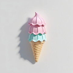 Colorful Ice Cream Treats in a Minimalist Style, Sweet Indulgence, Bright and Whimsical Look