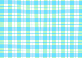 爽やかな水色と黄緑色のギンガムチェック(背景・壁紙)太い線と細い線