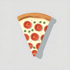 Delicious Pizza Slice A Simple Illustration of Tomato and Cheese Goodness