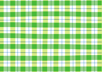 爽やかな緑色のギンガムチェック+青色の細い線(背景・壁紙)