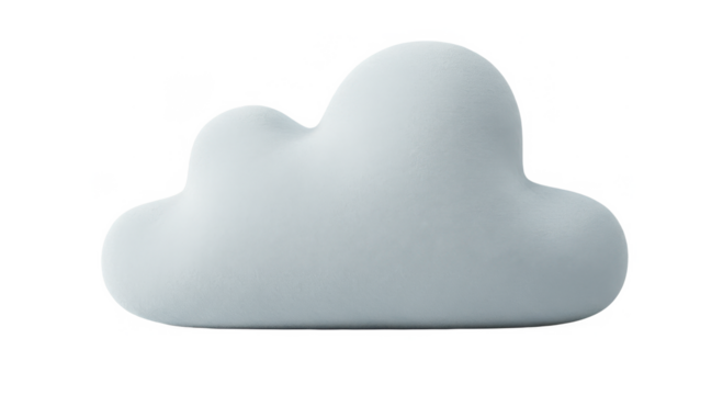 Soft gray cloud sculpture in minimalistic design  