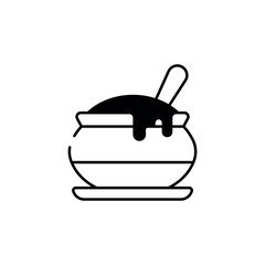 Curd Jar icon design with white background stock illustration