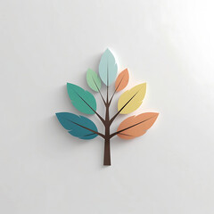 Colorful Paper Cutout Tree Nature's Vivid Hues