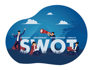 SWOT Analysis Concept. Featuring Key Components and Team Collaboration.