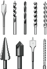 drill bit set cartoon vector illustration