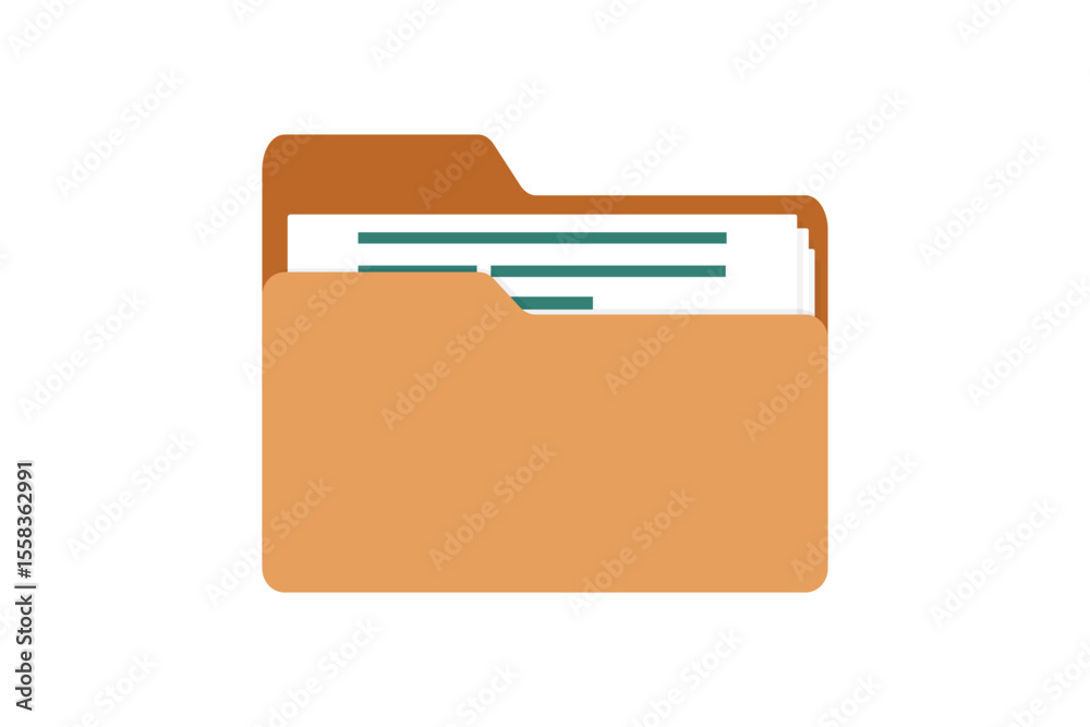 Aufkleber office folder icon file folder icon document file storage office folder icon with documents. vector 