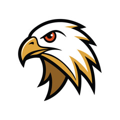 Fototapeta premium Eagle head mascot logo graphic with orange eye bird