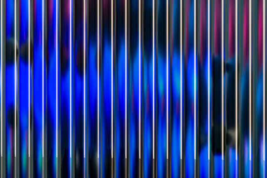 Colorful abstract background with fluted glass panels and gradient pattern