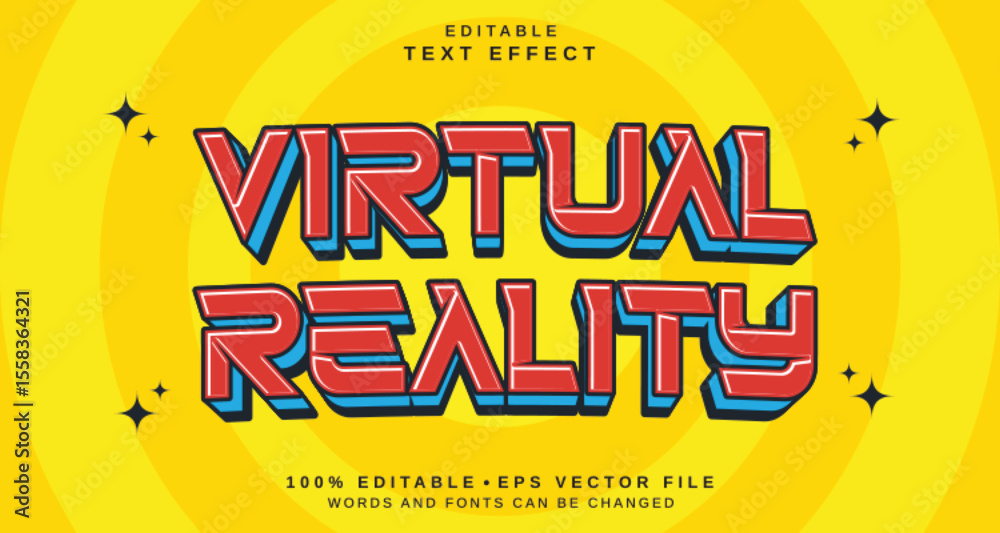 Poster editable text style effect - virtual reality text style theme.