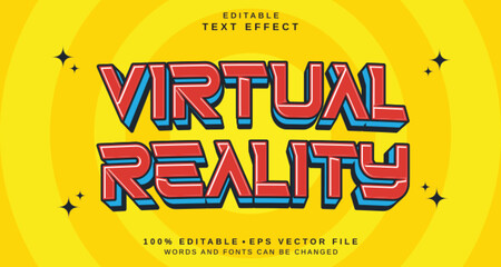 Editable text style effect - Virtual Reality text style theme.