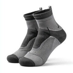 Comfortable Gray and Black Athletic Ankle Socks Pair for Sports Activities Perfect for Hiking Running or Gym Workouts