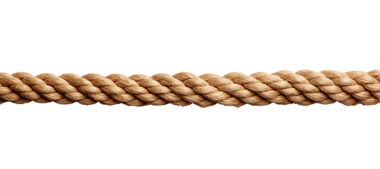 Thick braided natural rope isolated on transparent background