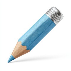 Fototapeta premium A single light blue colored pencil isolated on white backgroundA perfect tool for drawing sketching and writing