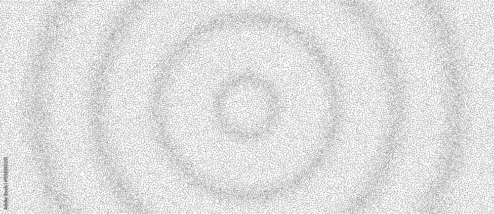 Aufkleber abstract background with dotted circles. random stipple dots background. black shapes on a white bac