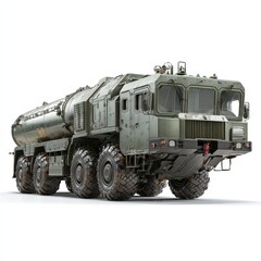 Obraz premium Military Tanker Truck Fuel Transportation Vehicle Heavy Duty Cargo Hauler