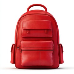 Stylish Red Leather Backpack Perfect for Travel School or Everyday Use