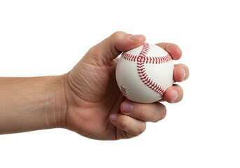 Hand holding baseball