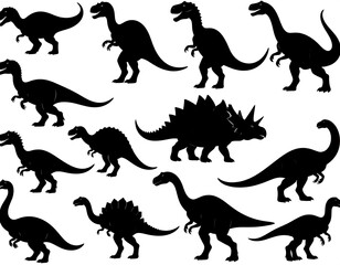 Silhouettes of various dinosaurs (1)