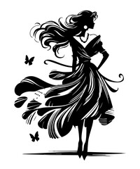 風に揺れるドレス