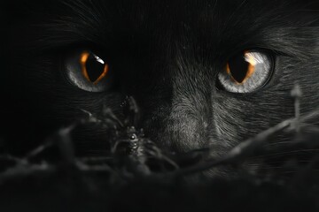 black cat portrait