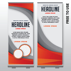 1. Free vector business roll up display standee for presentation purpose