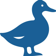 Minimal Blue Duck Logo with Silhouette Form and Calm Rural Identity