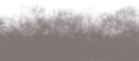 Gray fog or smoke on transparent background