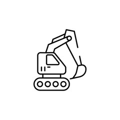 Excavator icon design with white background stock illustration