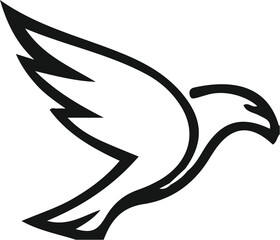 Minimal Flying Bird Logo with Streamlined Line Art and Airy Composition