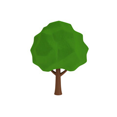 Green nature tree vector illustration with branches and leaves isolated on a white background