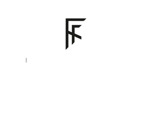 Monogram Logo with Overlapping F and R Letters in Bold Minimal Style