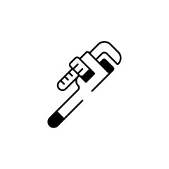 Pipe Wrench icon design with white background stock illustration