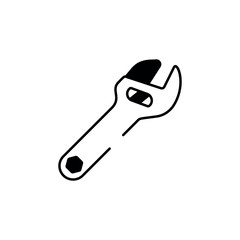Wrench icon design with white background stock illustration