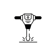 Jackhammer icon design with white background stock illustration
