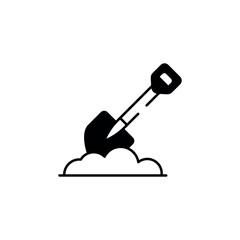 Shovel icon design with white background stock illustration