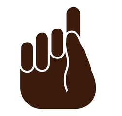 Hand with index finger pointing upward, heaven gesture symbol, spiritual direction, icon for guidance, isolated on white background icon