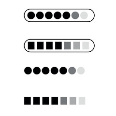 Loading bar icon with progress, symbol of installation process, visual representation of progress bar, animation for uploading, or loading icon